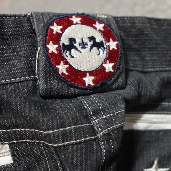 Stars & Stripes Knee Patch Breeches Pants Women Size 30 Black Button Zip Pocket - Picture 15 of 16